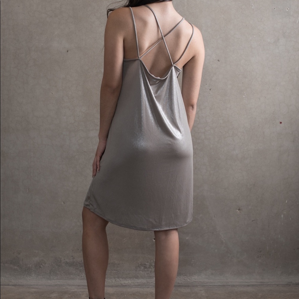 Silver Shimmer Strap Dress